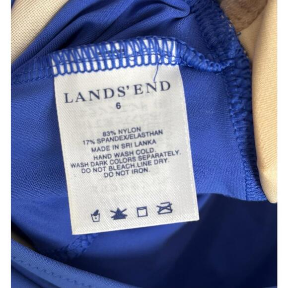 Lands End Tankini Halter‎ Swim Top 6 Blue Lightly Padded 1659 - Picture 4 of 5